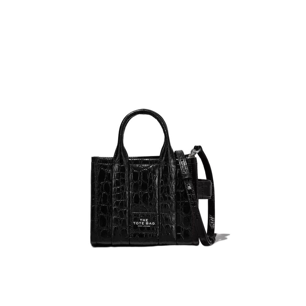 MARC JACOBS THE CROC EMBOSSED MINI TOTE BAG BLACK Central .th