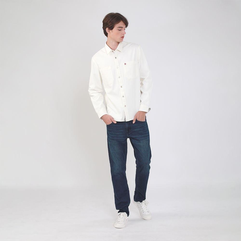 30.0% e-Tax | John Shirts Men\'s Sleeves Long Henry OFF White GO (Regular on ANYWHERE Fit)