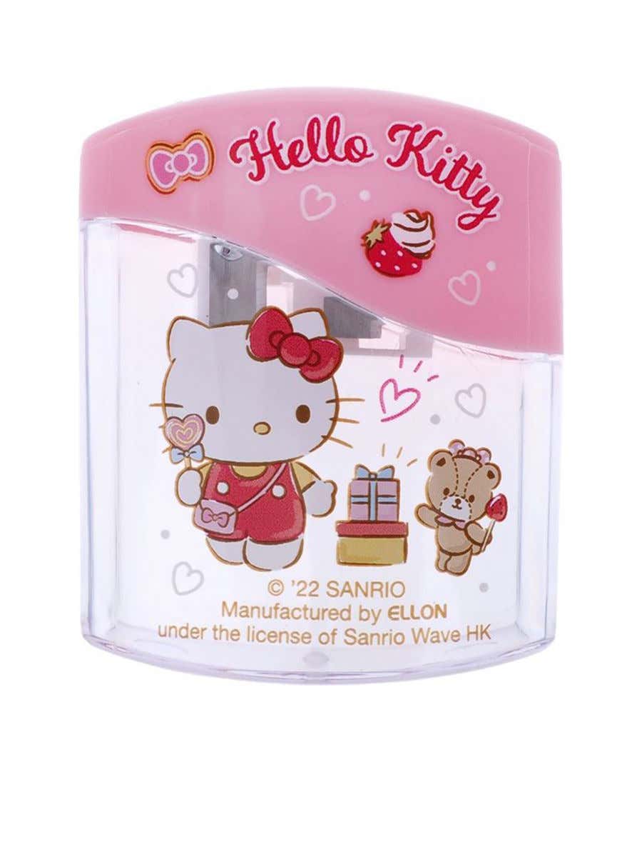 Hello Kitty 2-Sides Multi Pencil Case Pencil Sharpener In One Pink