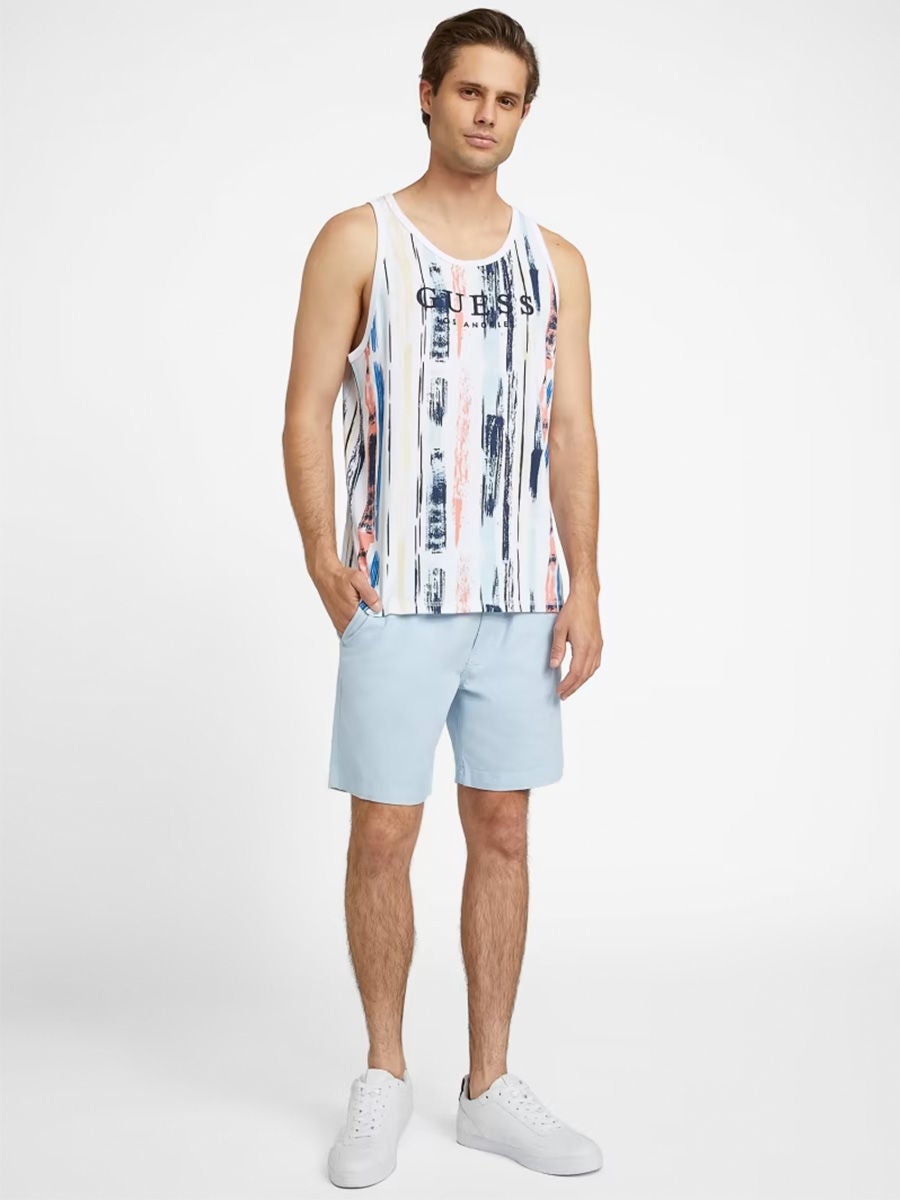 e Tax 50.0 OFF on GUESS MEN Arnold Striped Tank Multi Color