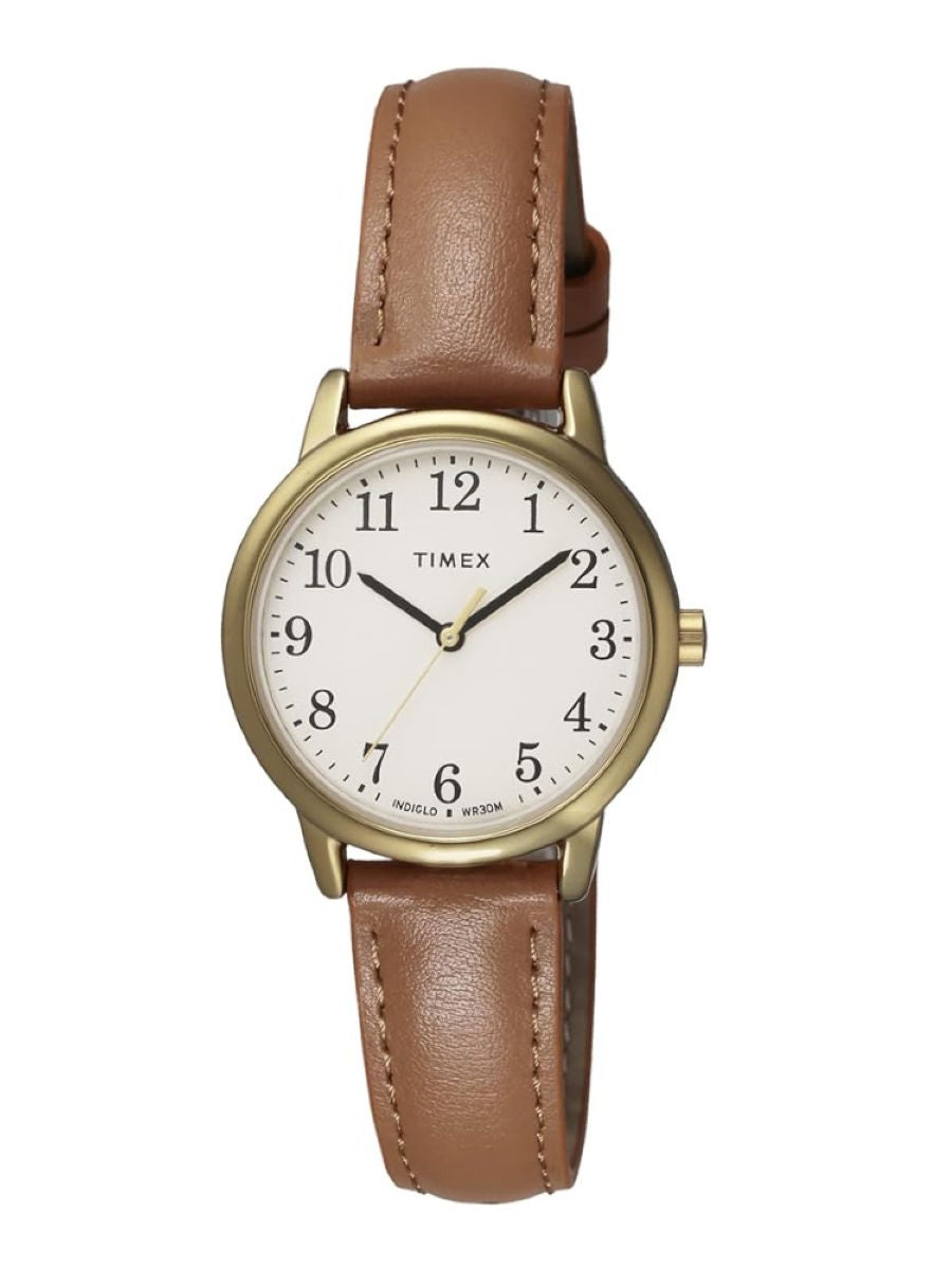 Timex women's easy reader on sale leather strap 30mm watch