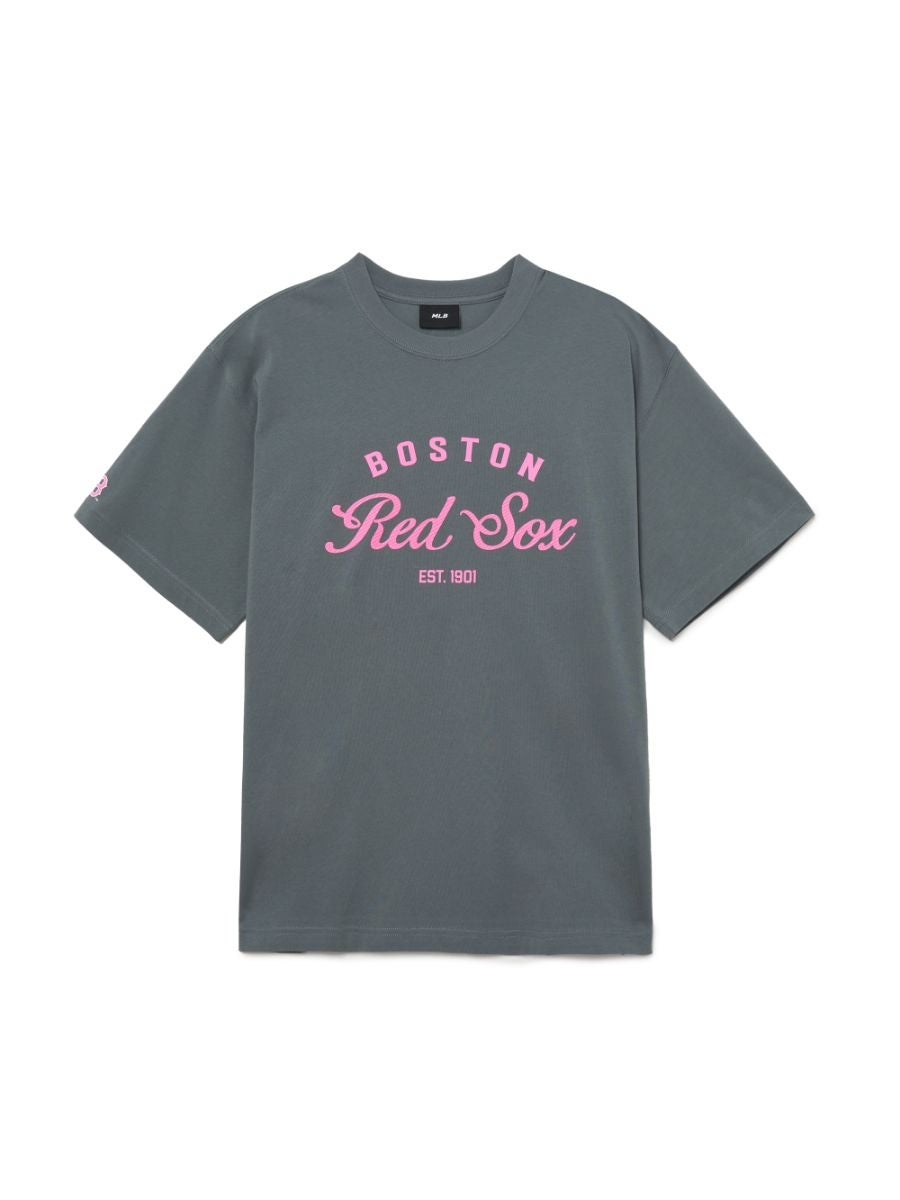 MLB Unisex's T-Shirts Basic American Lettering BOSTON RED SOX Dark