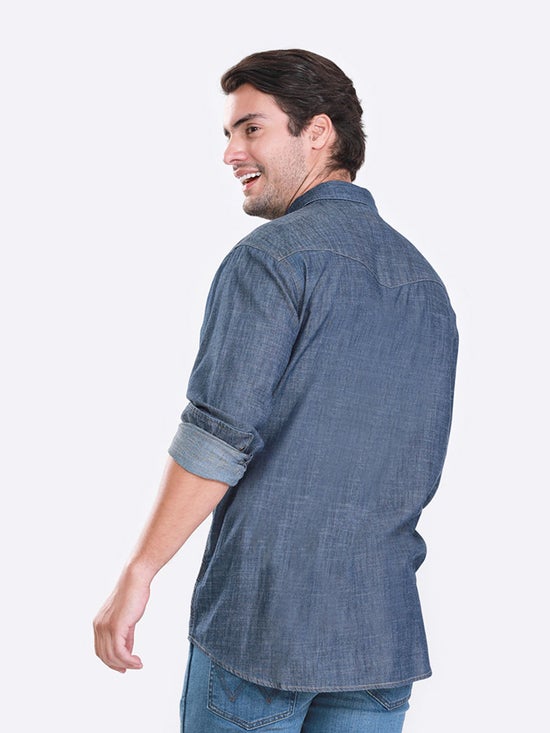 Denim Shirt WRANGLER Regular 60.0% OFF on Sleeve Men\'s Fit Long