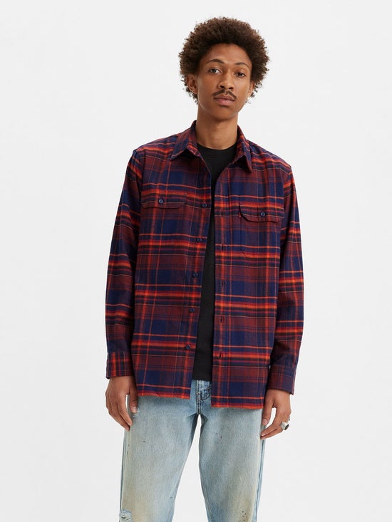 50.0% OFF on LEVI'S Men's Classic Worker Overshirt Nathan Plaid Red ...