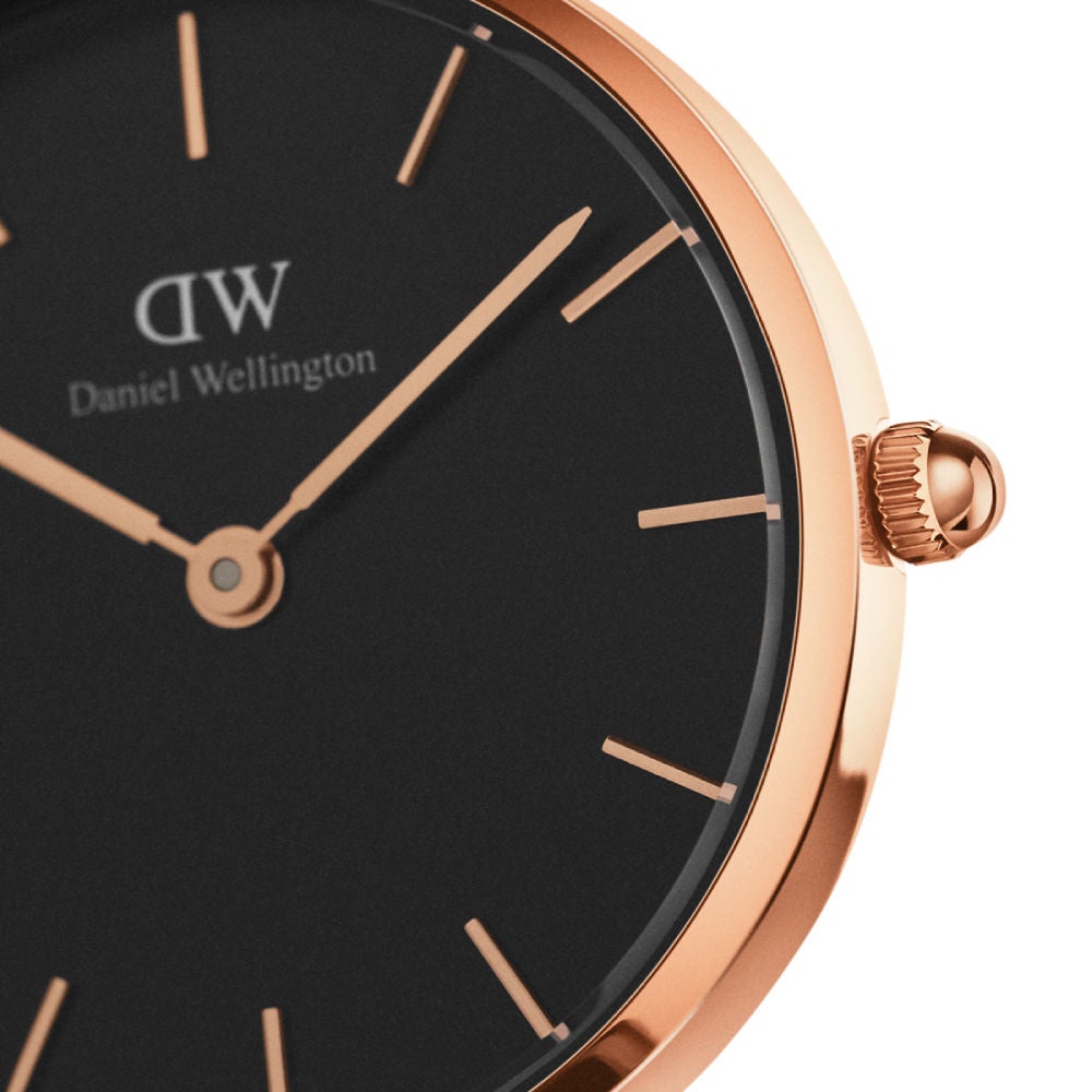 15.01% OFF on DANIEL WELLINGTON Petite Melrose Black 32mm Rose gold