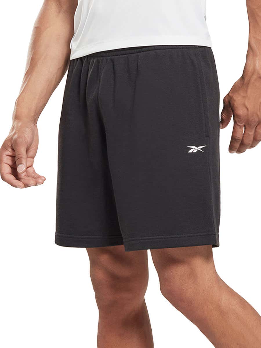 REEBOK BLACK REEBOK French Terry Men's Running Shorts - Central.co.th