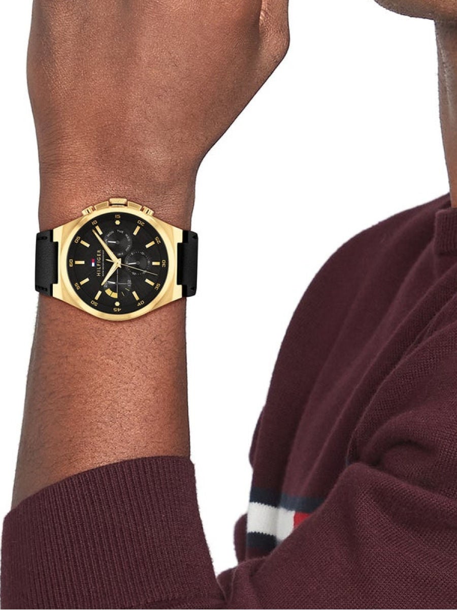 Tommy hilfiger sales black men's watch