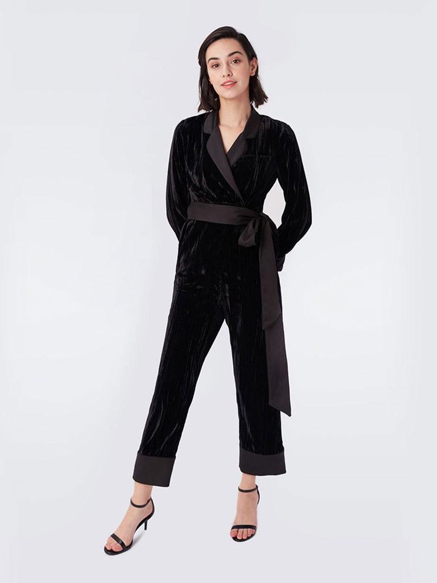 Dvf sales velvet jumpsuit
