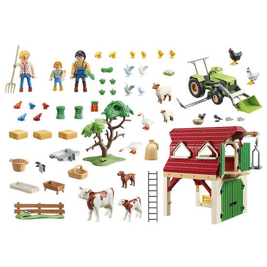 Playmobil 123 Family Farm Barn 6804 Complete in Box Free USA Shipping 