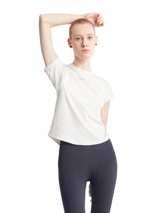 e-Tax  50.0% OFF on CALVIN KLEIN Women's Slim Fit CK Performance Athletic  Tee White