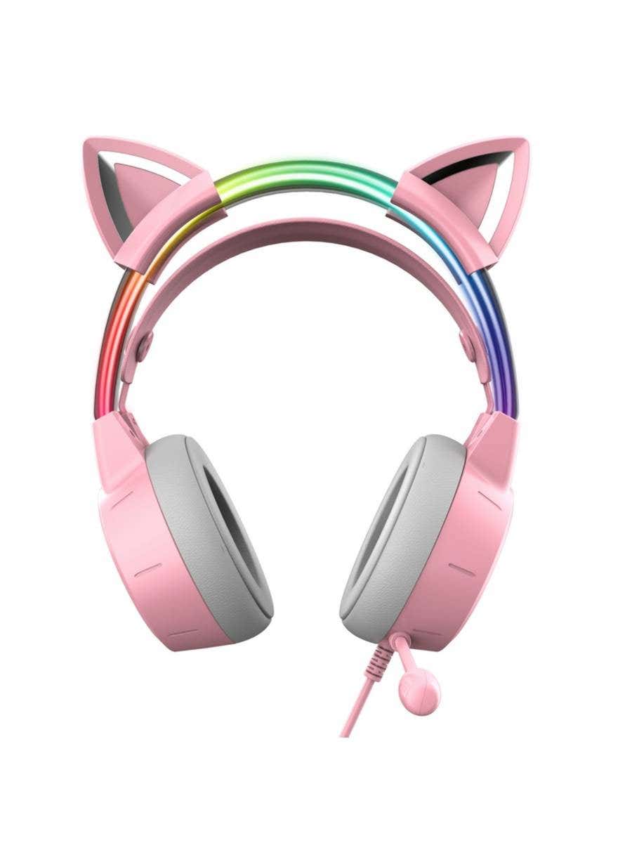 onikuma X15 Pro RGB 3.5 Over-ear Wire Gaming Headphone (Cat Ear Pink) X15  Pro