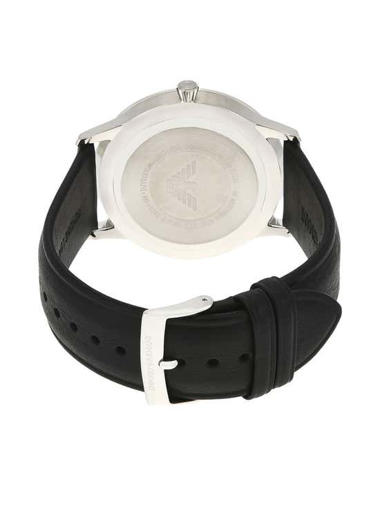 Emporio Armani Men's Three-Hand Date Black Leather Watch - AR11210