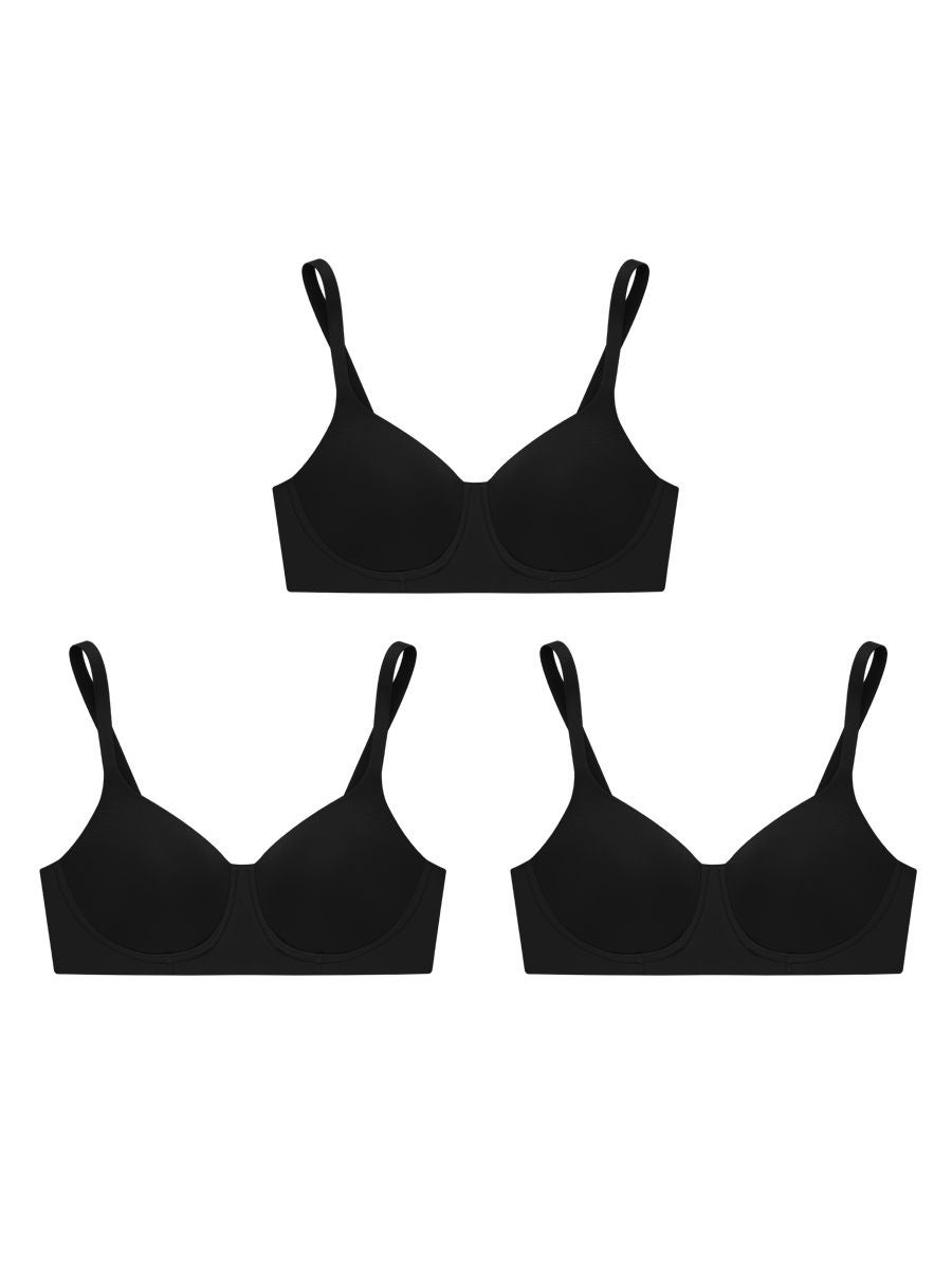 e-Tax  56.57% OFF on SABINA [Pack 3 Price] BRALESS WIRELESS BRA Seamless  Fit Perfect Bra Collection - Black