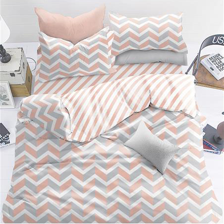 ESQUIRE ชุดผ้าปูที่นอน คิงไซส์ 3 ชิ้น รุ่น Pastel ZigZag