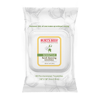 BURT'S BEES Sensitive Facial Cleansing Towelettes with Cotton Extract 30 sheets