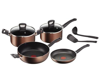 TEFAL ชุดกระทะและหม้อเคลือบกันติด Super Cook Plus