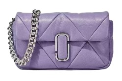 MARC JACOBS THE PUFFY DIAMOND QUILTED J MARC SHOULDER BAG PURPLE