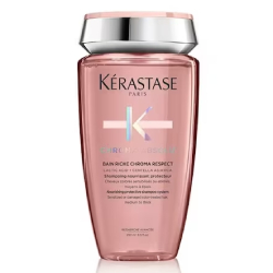 KÉRASTASE แชมพูดูแลผมทำสี สำหรับผมเส้นใหญ่ - Chroma Absolu Bain Riche Chroma Respect PINK SHAMPOO ขวดใส