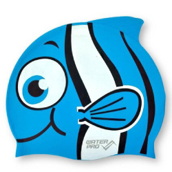 WATER PRO THAILAND หมวกว่ายน้ำซิลิโคน สีฟ้า Fish