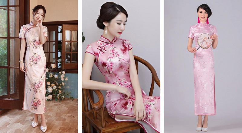 pink chinese dress
