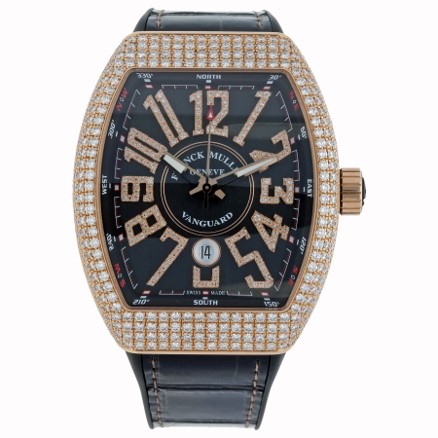 bambam luxury watch 2 - FRANCK MULLER V45 Vanguard Classical Rose Gold Full Diamond